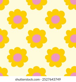 Patrón de flores sin costuras geométricas retro