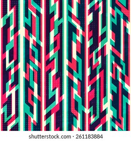 retro geometric seamless pattern