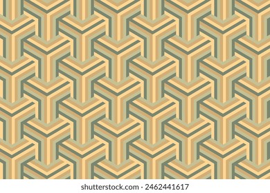 Retro geometric seamless pattern, Abstract geometric pattern background in vintage colors, with hexagon style.