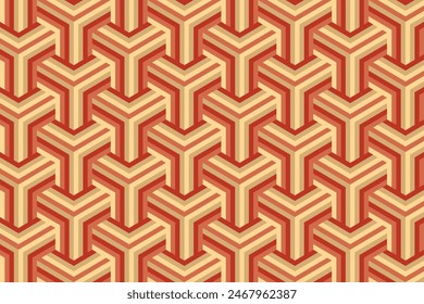 Retro geometric seamless pattern, Abstract geometric pattern background in vintage colors, with hexagon style.