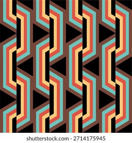 Retro padrão geométrico sem emenda, Abstrato padrão geométrico fundo em cores vintage, com estilo hexágono. eps 10