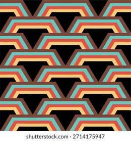 Retro padrão geométrico sem emenda, Abstrato padrão geométrico fundo em cores vintage, com estilo hexágono. eps 10