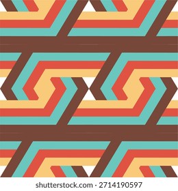 Retro geometric seamless pattern, Abstract geometric pattern background in vintage colors, with hexagon style. eps10