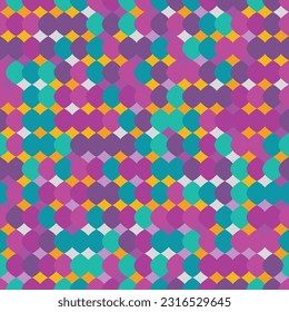 Retro geometric seamless pattern background. Bright Vector illustration. colorful nostalgic background design. 
