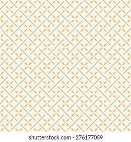 Retro geometric seamless pattern. Ornament floral texture. Vector background.