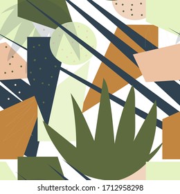Patrón retro geométrico sin fisuras. Pista de palma de moda fondo interminable, textura repetida. Ilustración vectorial.