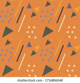Retro geometric seamless pattern. Trendy  endless background, repeating texture. Vector illustration.