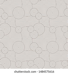Retro geometric seamless pattern in vector format, repeatable in rectangular shape.