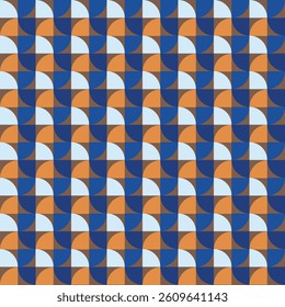 Retro Geometric Seamless Vector Pattern – Vintage 70s 80s Style Abstract Digital Paper Background, Colorful Mid-Century Modern Aesthetic, Repeating Textile Print for Scrapbooking, Web Design 