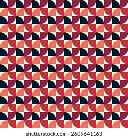 Retro Geometric Seamless Vector Pattern – Vintage 70s 80s Style Abstract Digital Paper Background, Colorful Mid-Century Modern Aesthetic, Repeating Textile Print for Scrapbooking, Web Design 