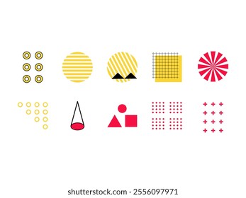 Retro Geometric Shapes Element Set 