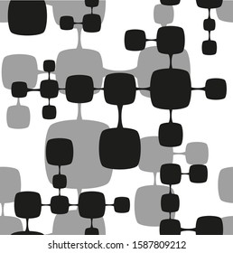 Retro geometric shapes with seamless pattern