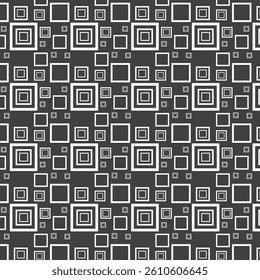 Retro Geometric Square black and white Pattern	
