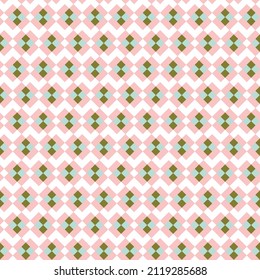 Retro Geometric Squares Psychedelic Seamless Pattern Trendy Fashion Colors Chic Color Combinations Perfect for Allover Fabric Print or Wrapping Paper Pastel Pink Green Tones