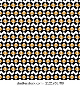 Retro Geometric Squares Psychedelic Seamless Pattern Trendy Fashion Colors Chic Color Combinations Perfect for Allover Fabric Print or Wrapping Paper Black Yellow Tones