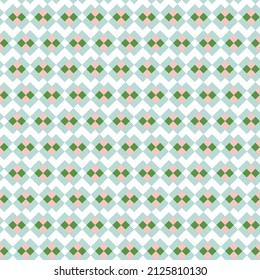 Retro Geometric Squares Psychedelic Seamless Pattern Trendy Fashion Colors Chic Color Combinations Perfect for Allover Fabric Print or Wrapping Paper Pastel Blue Green Pink Tones