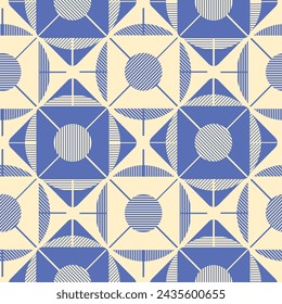 Retro geometric tile seamless pattern