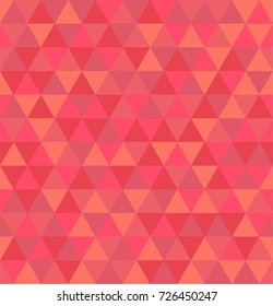 Retro geometric triangle seamless repeating background pattern in vector format. Mosaic of reds and oranges
