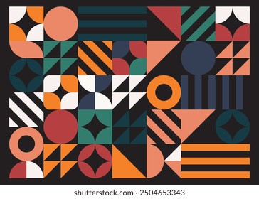 retro geometric vector geometric pattern background design for cover, poster, print