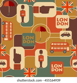 retro geometric vector pattern transport in London