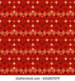 Retro Geometric zigzag line Seamless Pattern with Vintage Colors. Combination colors of red, and sand. Pattern for background, wallpaper, paper, and more.