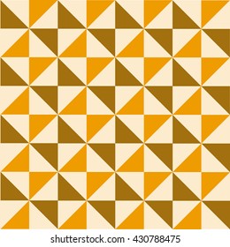 Retro, geometrical pattern with triangles. Vector art.