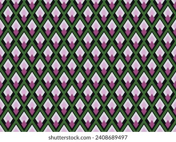 RETRO GEOMETRICAL RHOMBUS LATTICE SEAMLESS PATTERN VECTOR