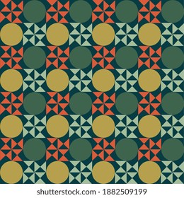 Retro Geometrical Seamless Pattern Vector Design. Repeating Background Interiors for Fabric, Stationary Products Decoration , Wrapping Paper