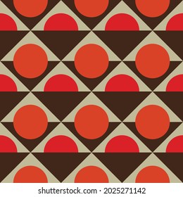 Retro geometry shapes pattern vector design. Colorful seamless motif design. Can be used for fabric, tile, carpet, packaging, wrapping paper, background, web banner, wallpaper, and more