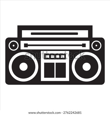 Retro Ghetto Blaster Stereo from the 90s Silhouette.