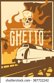 Retro ghetto poster. Vector illustration.