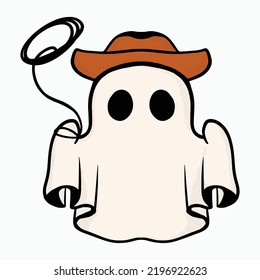 Retro Ghost Halloween design t-shirt design. Cute cartoon. vintage vector illustration