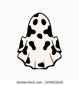 Retro Ghost Halloween design t-shirt design. Cute cartoon. vintage vector illustration