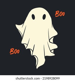 Diseño de camisetas de diseño de Halloween retro Ghost. Caricatura educada. ilustración vectorial vintage