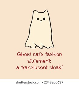 Retro Ghost Halloween t-shirt design. Cute cartoon. vintage vector illustration