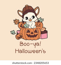 Retro Ghost Halloween t-shirt design. Cute cartoon. vintage vector illustration