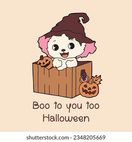 Retro Ghost Halloween t-shirt design. Cute cartoon. vintage vector illustration