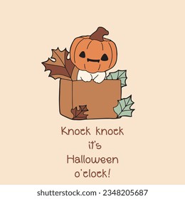 Retro Ghost Halloween t-shirt design. Cute cartoon. vintage vector illustration