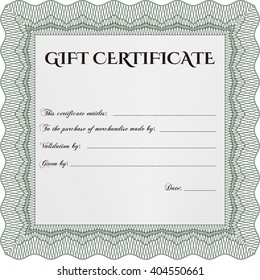 Retro Gift Certificate. With background. Cordial design. Customizable, Easy to edit and change colors. 