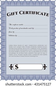 Retro Gift Certificate. With background. Good design. Customizable, Easy to edit and change colors. 