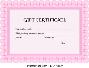 Certificado de regalo retro. Con fondo. Buen diseño. Personalizable, fácil de editar y cambiar los colores. 