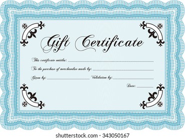 Retro Gift Certificate. Border, frame.Good design. With great quality guilloche pattern. 