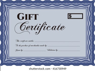 Retro Gift Certificate. Cordial design. Customizable, Easy to edit and change colors. With background. 