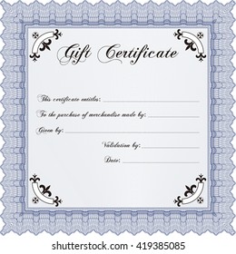Retro Gift Certificate. Cordial design. With background. Customizable, Easy to edit and change colors. 