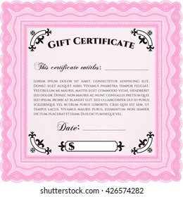 Retro Gift Certificate. Cordial design. Customizable, Easy to edit and change colors. With background. 