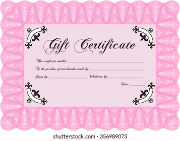 Retro Gift Certificate. Customizable, Easy to edit and change colors.With complex background. Superior design. 