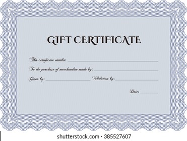 Retro Gift Certificate. Customizable, Easy to edit and change colors. With complex background. Good design. 
