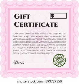 Retro Gift Certificate. Customizable, Easy to edit and change colors. Good design. With background. 
