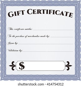 Retro Gift Certificate. Customizable, Easy to edit and change colors. With background. Good design. 