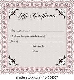 Retro Gift Certificate. Customizable, Easy to edit and change colors. With background. Good design. 